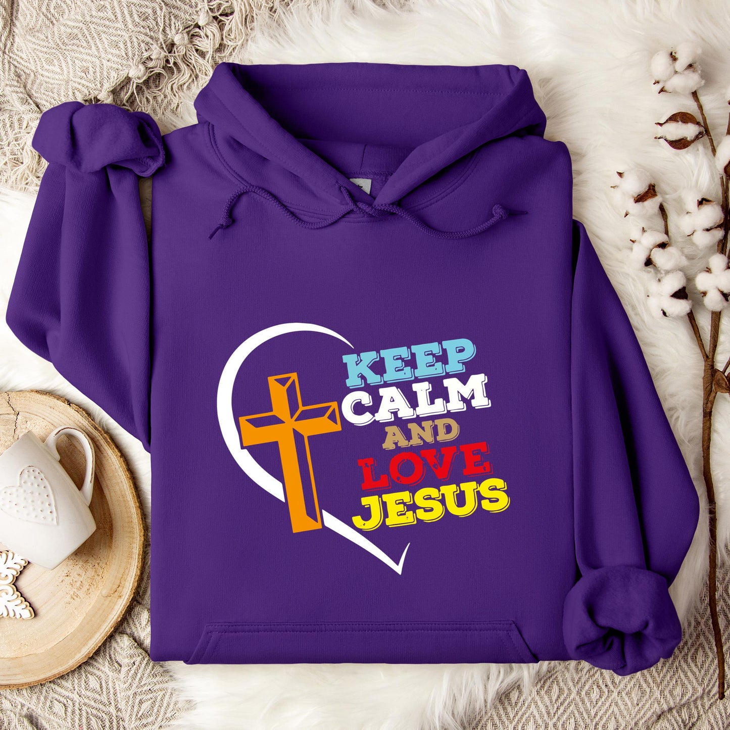 Keep Calm And Love Jesus Hoodie
