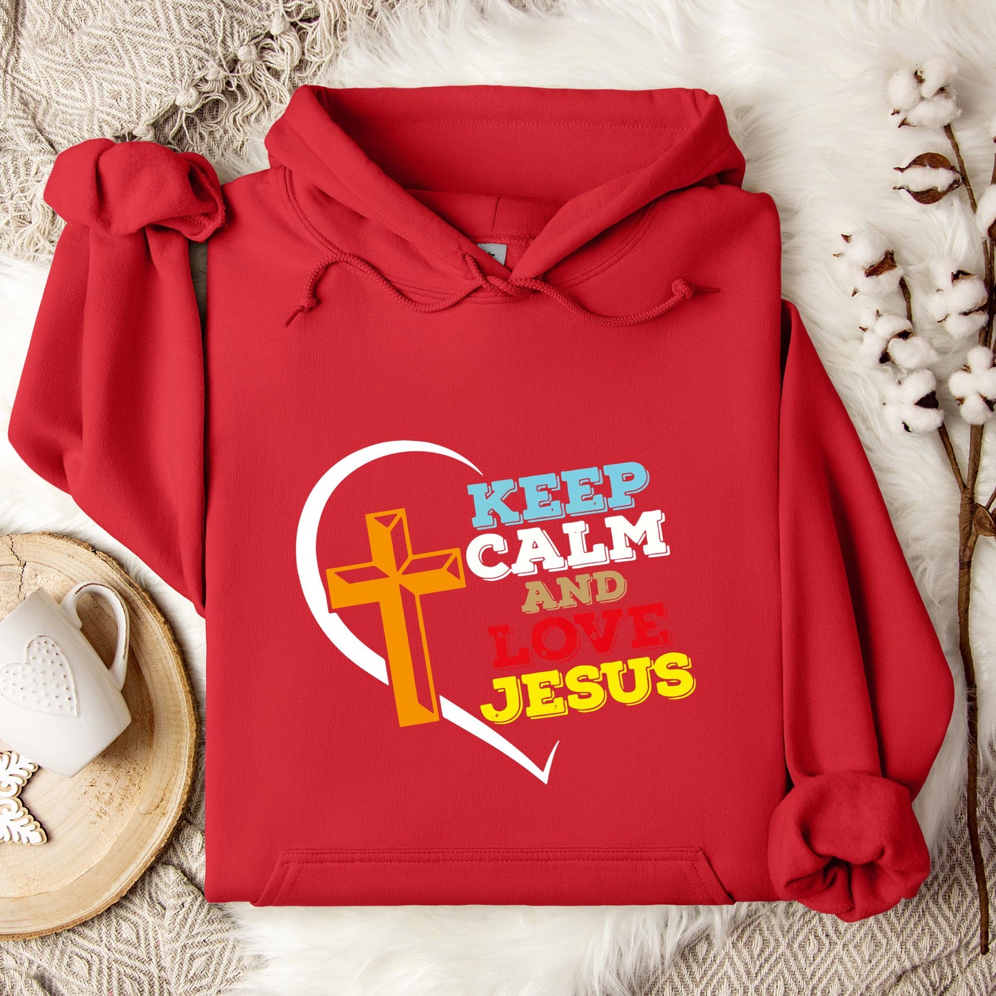 Keep Calm And Love Jesus Hoodie