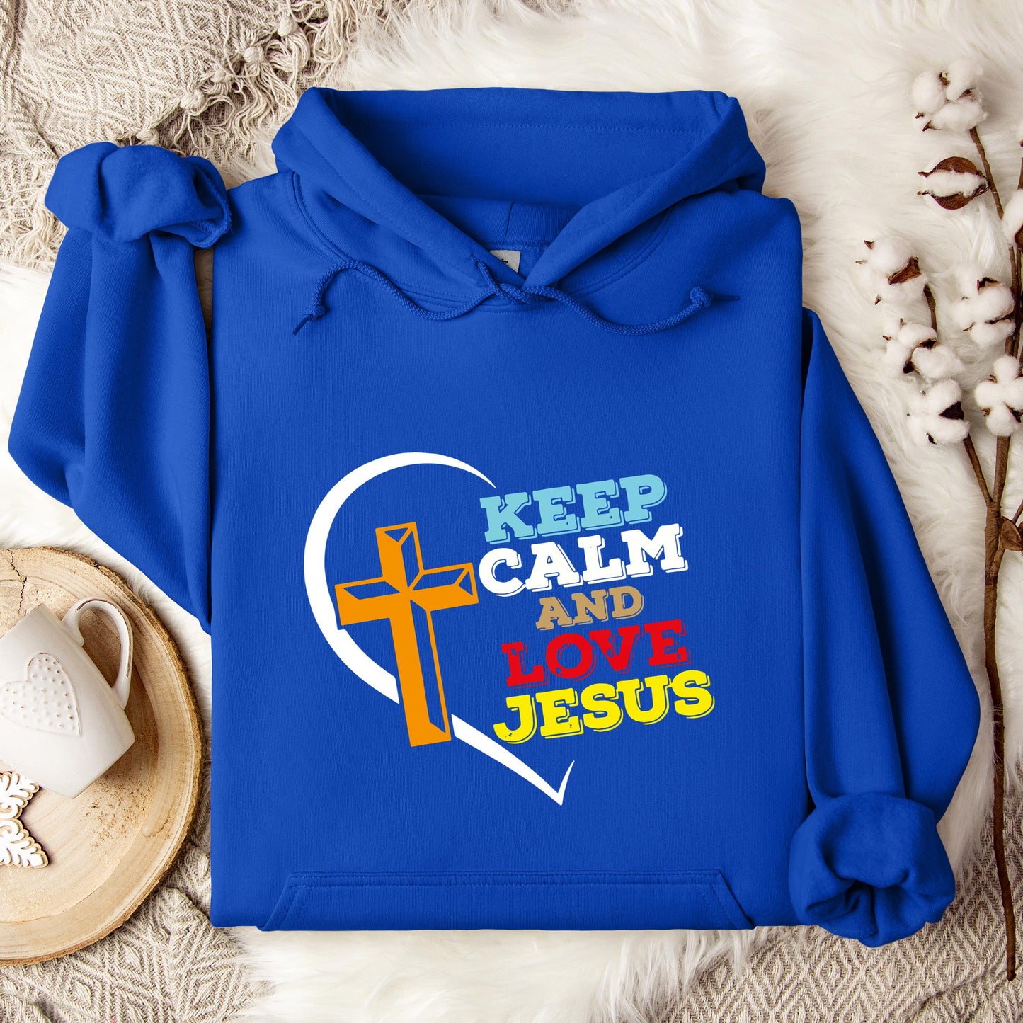 Keep Calm And Love Jesus Hoodie