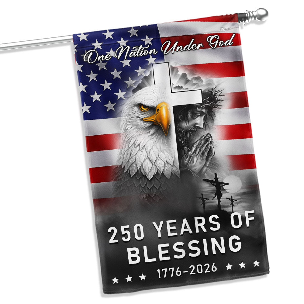 250 Years of Blessing Nation Under God, 1776 2026 American Outdoor Flag