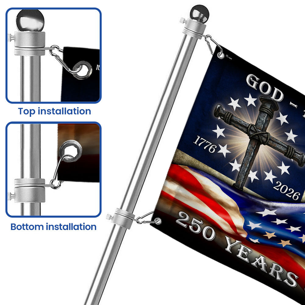 250 Years of Blessing Betsy Ross 1776 2026 Flag, God Patriotic Grommet Flag