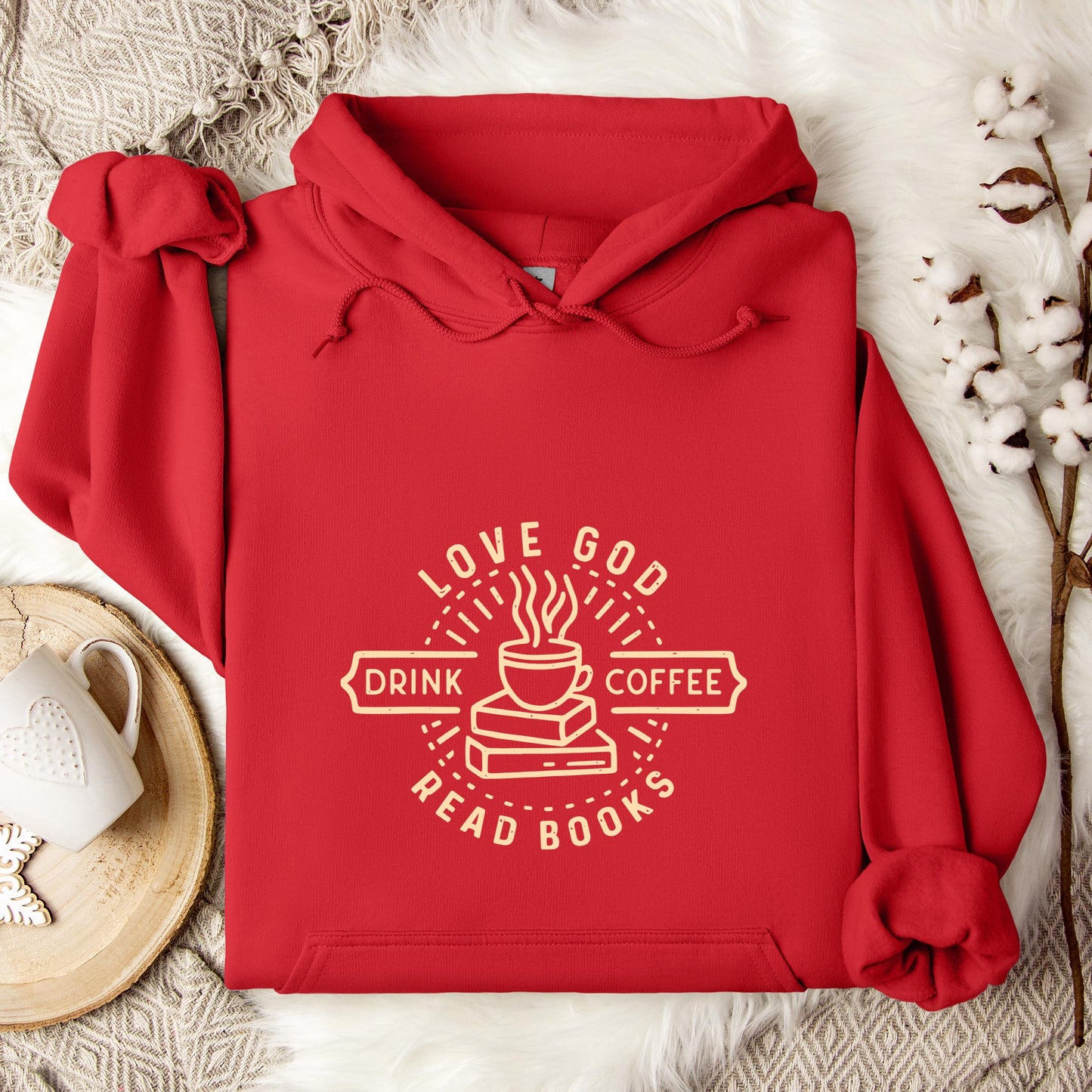 Love God Drink Coffee Read Books Hoodie