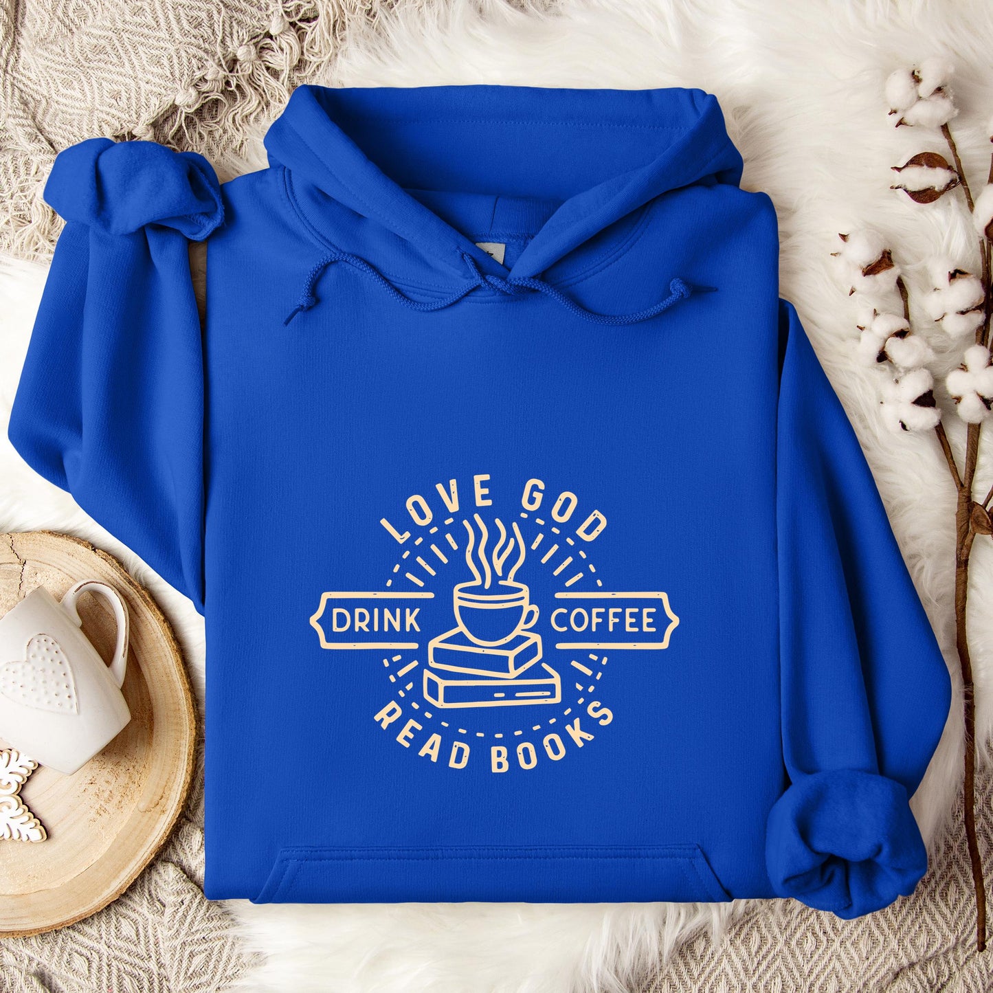 Love God Drink Coffee Read Books Hoodie