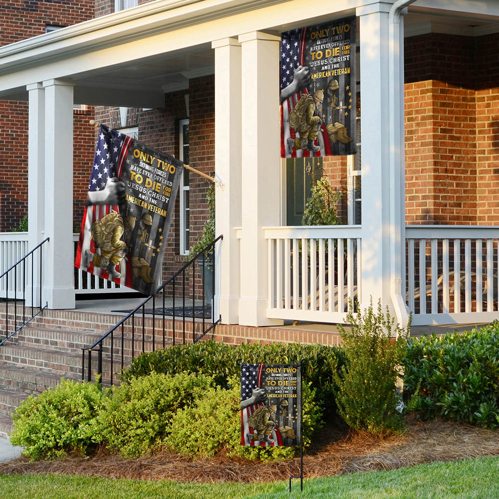 Jesus Christ And The American Veteran Flag, Veterans Day Decor