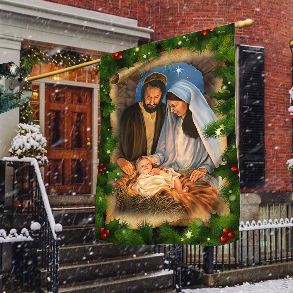Jesus Is The Reason Christmas Flag Jesus Is Born Nativity Of Jesus TQN521Fv2