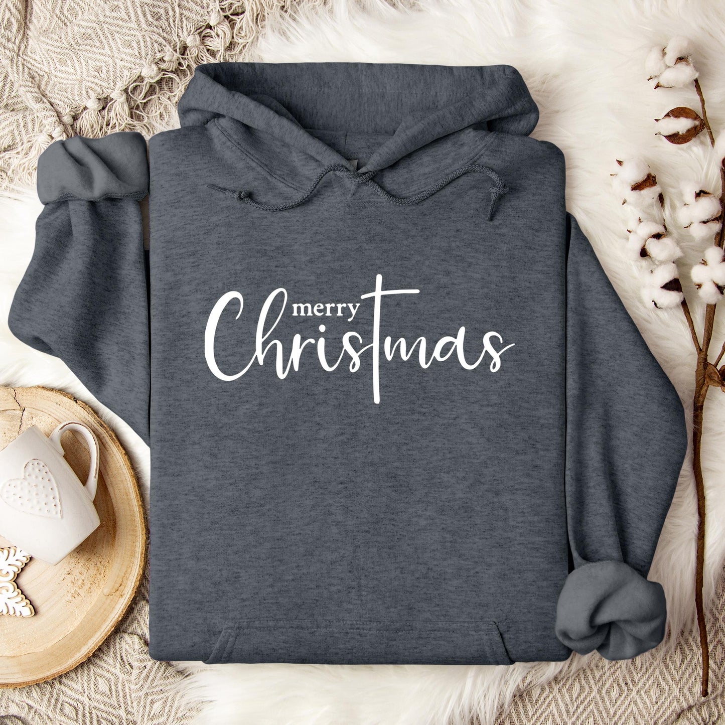 Merry Christmas Cross Hoodie