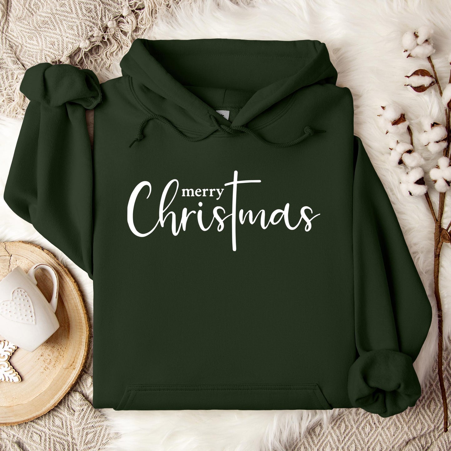 Merry Christmas Cross Hoodie