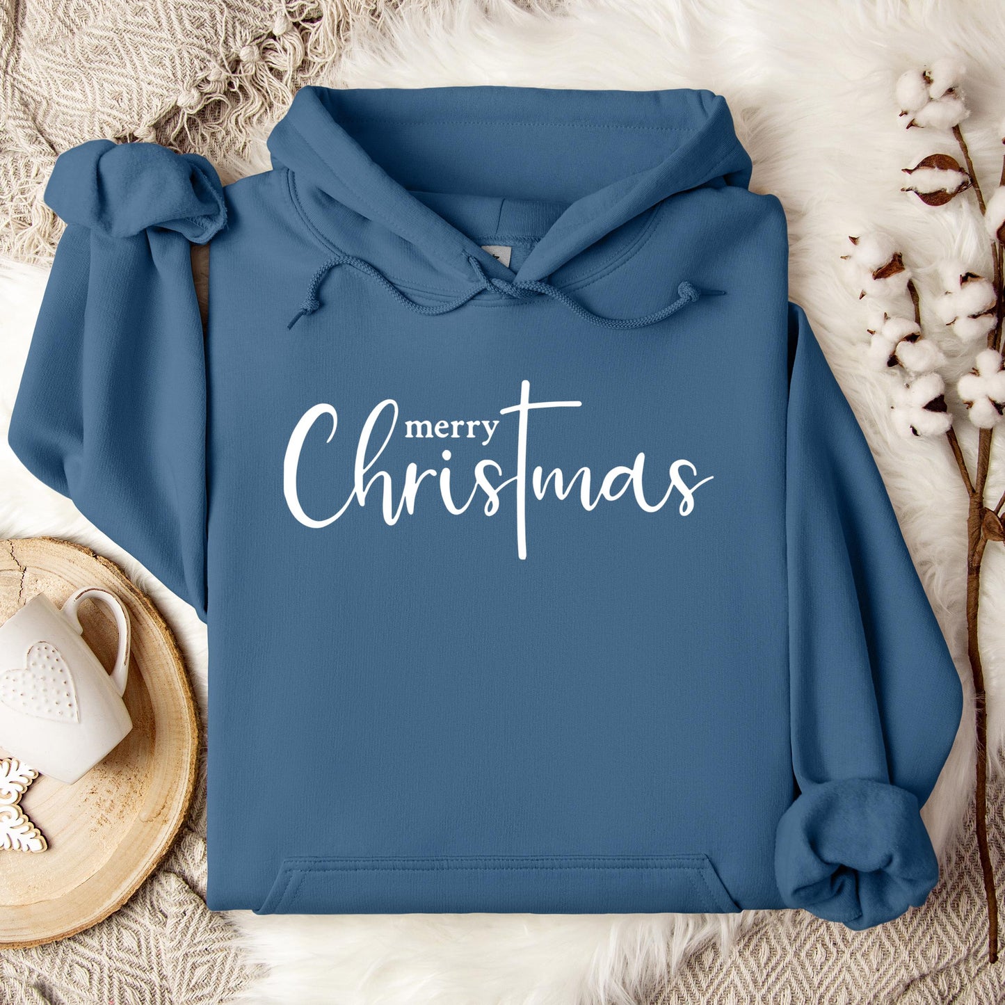 Merry Christmas Cross Hoodie