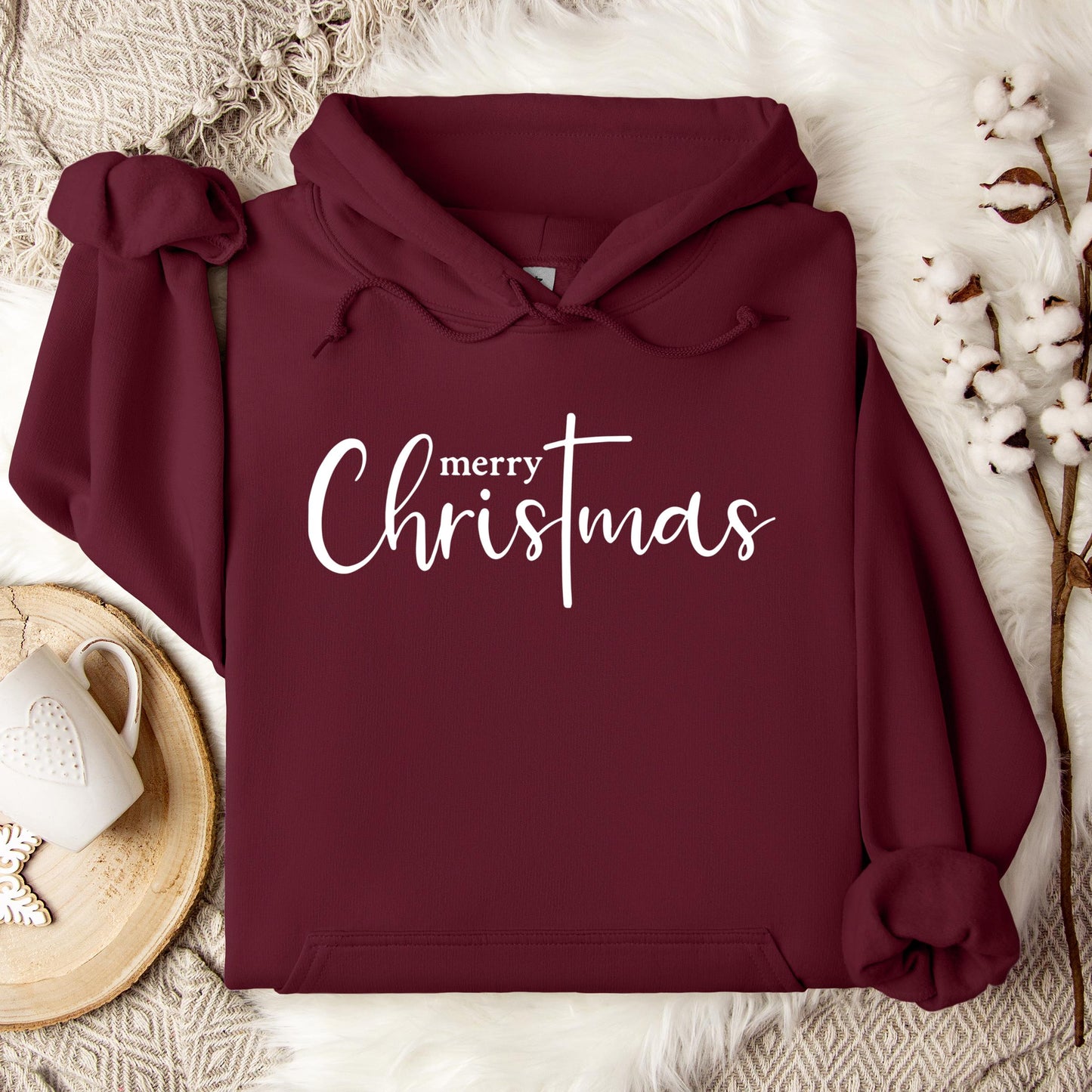 Merry Christmas Cross Hoodie