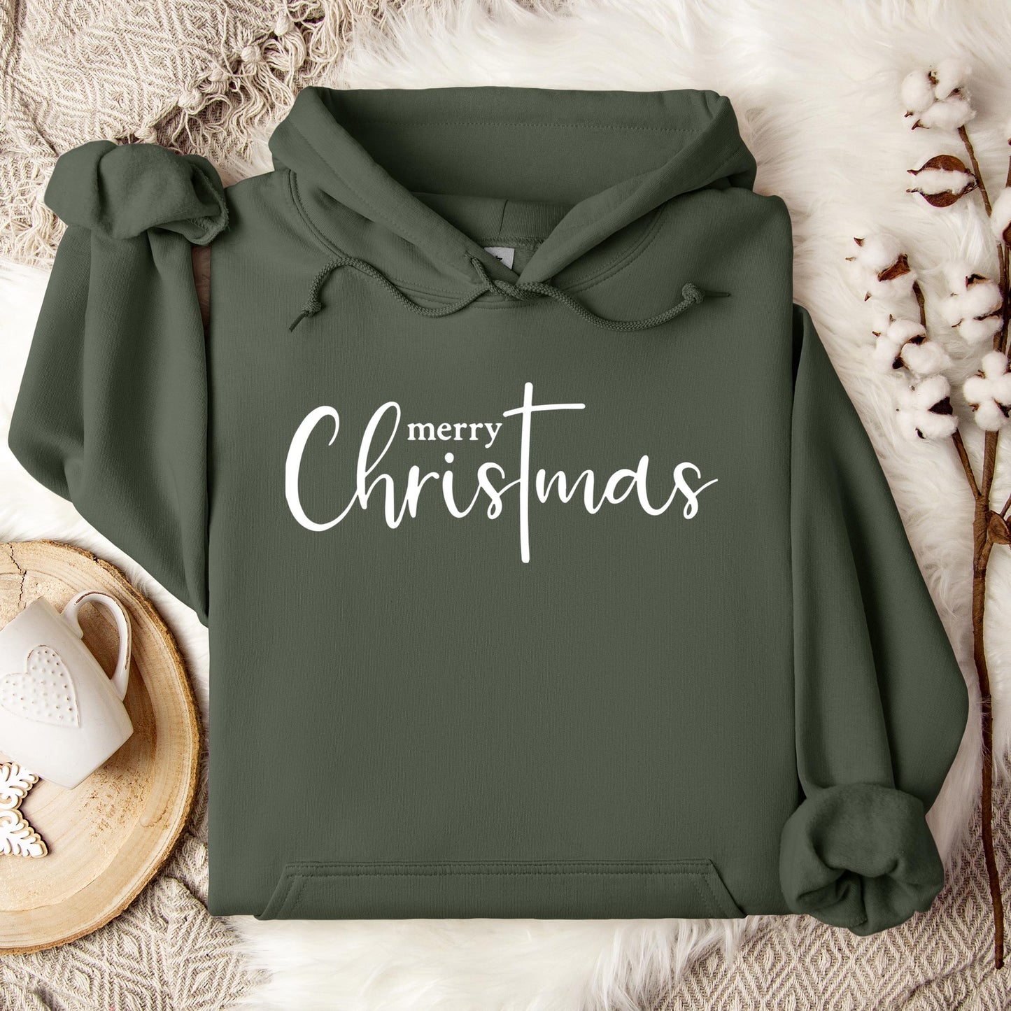 Merry Christmas Cross Hoodie