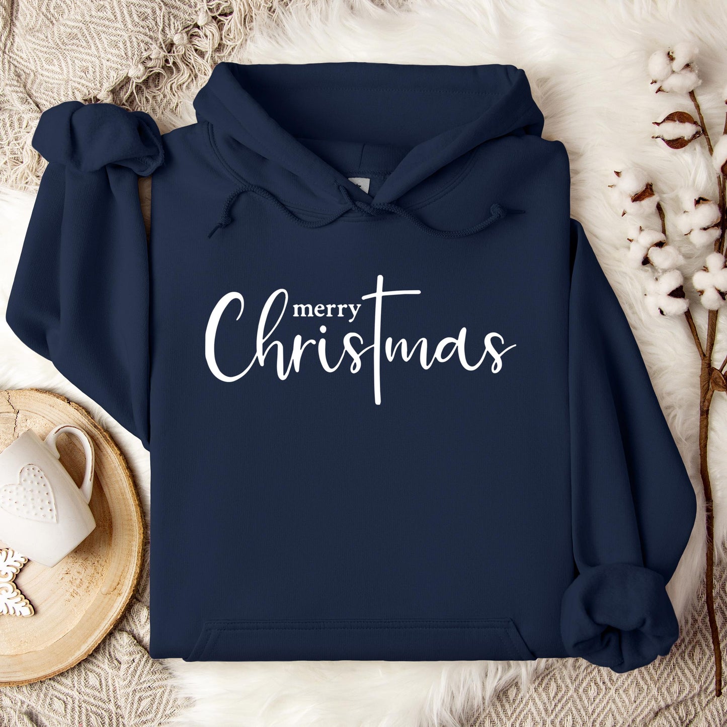 Merry Christmas Cross Hoodie