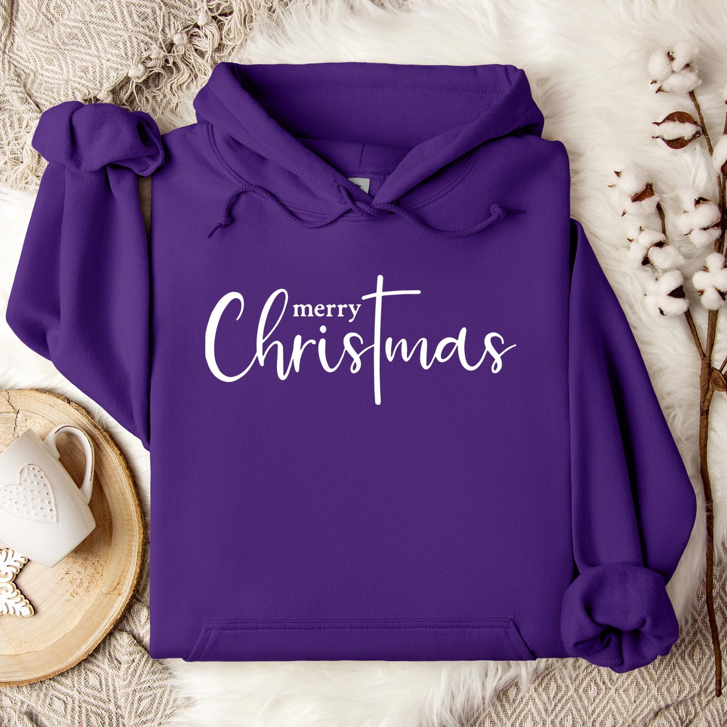 Merry Christmas Cross Hoodie