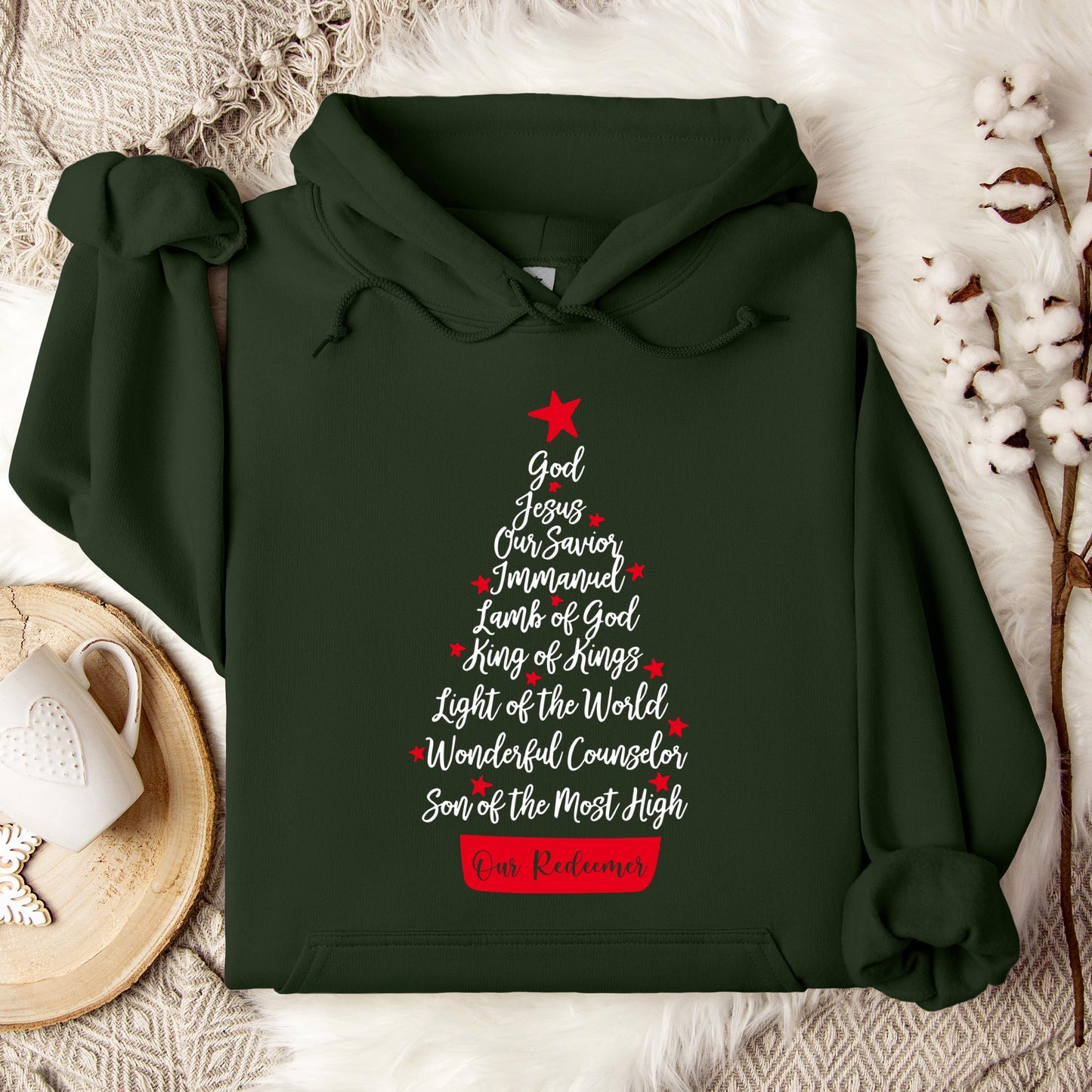 Name Of Jesus Christmas Tree 01 Hoodie