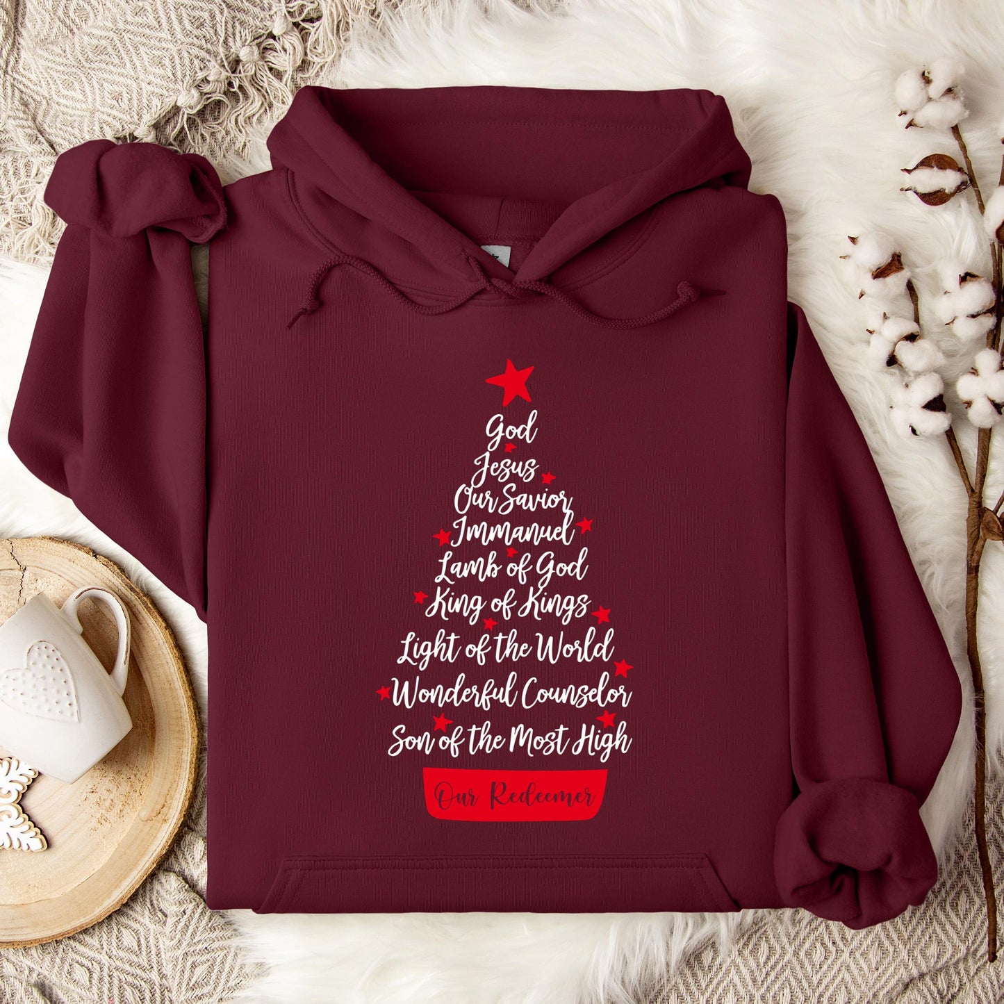 Name Of Jesus Christmas Tree 01 Hoodie