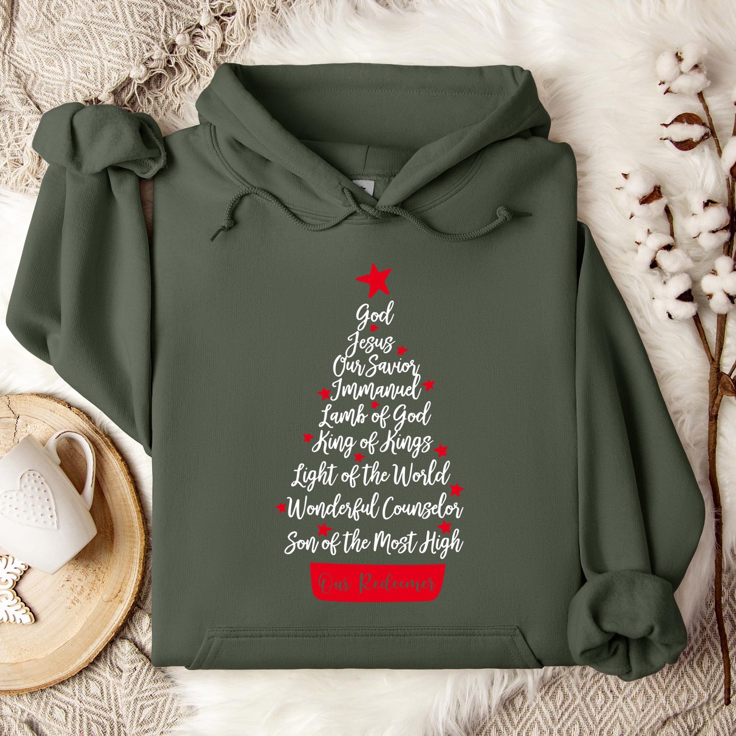 Name Of Jesus Christmas Tree 01 Hoodie