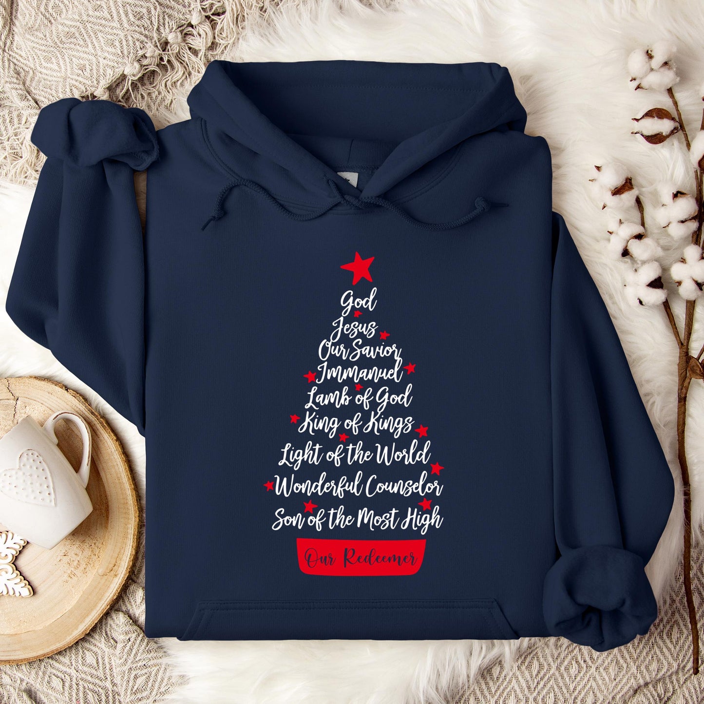Name Of Jesus Christmas Tree 01 Hoodie