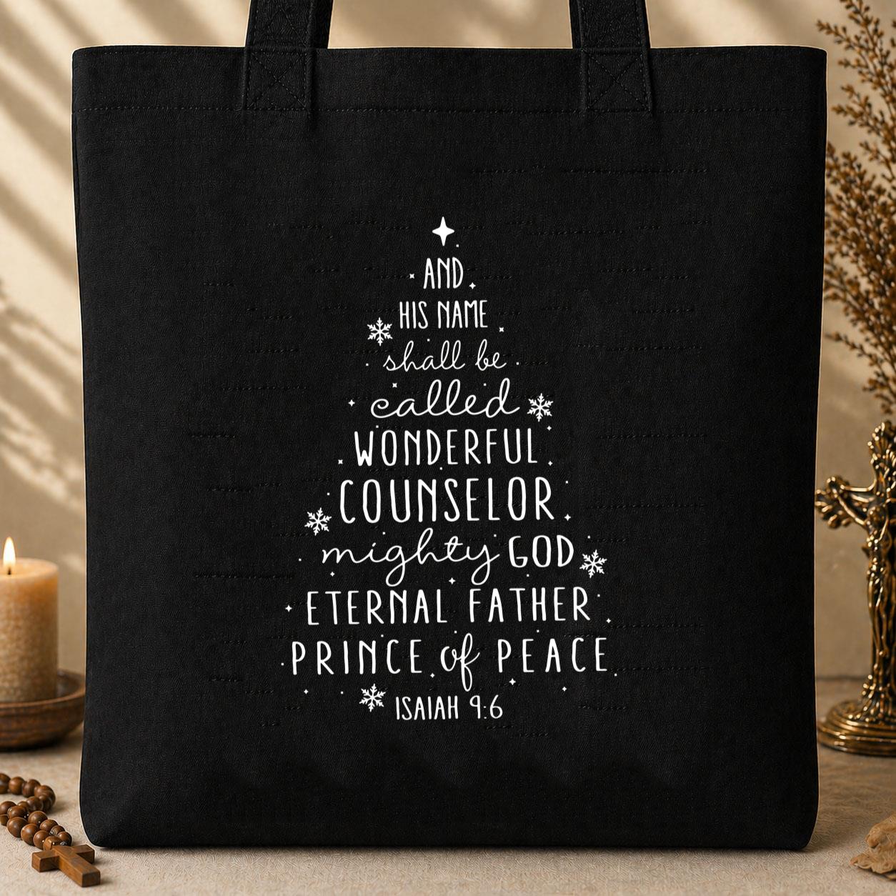Name Of Jesus Christmas Tree 04 Tote Bag