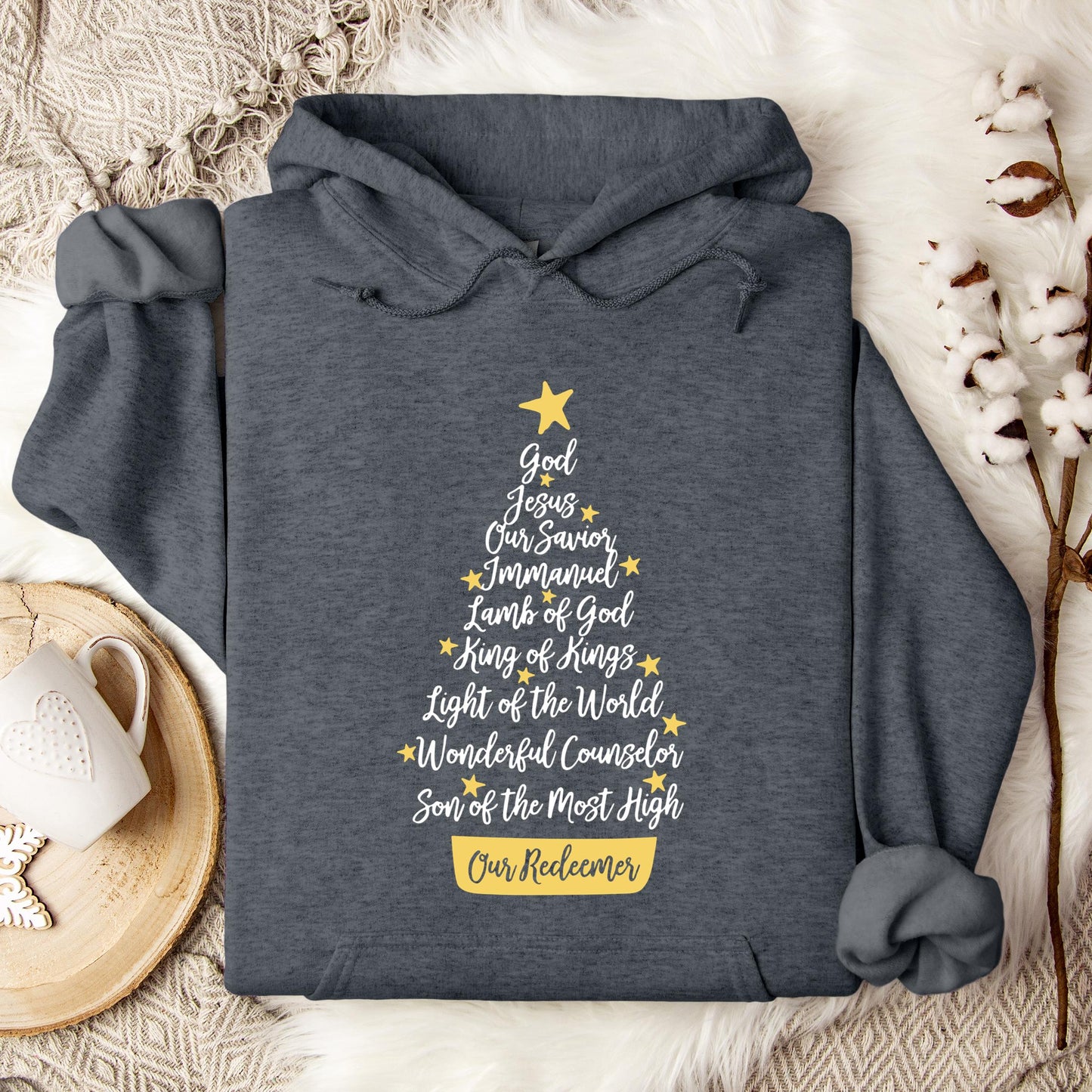 Name Of Jesus Christmas Tree Hoodie
