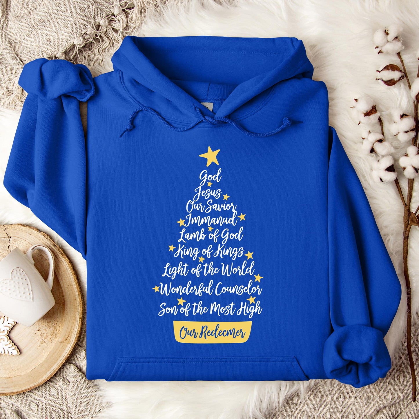 Name Of Jesus Christmas Tree Hoodie