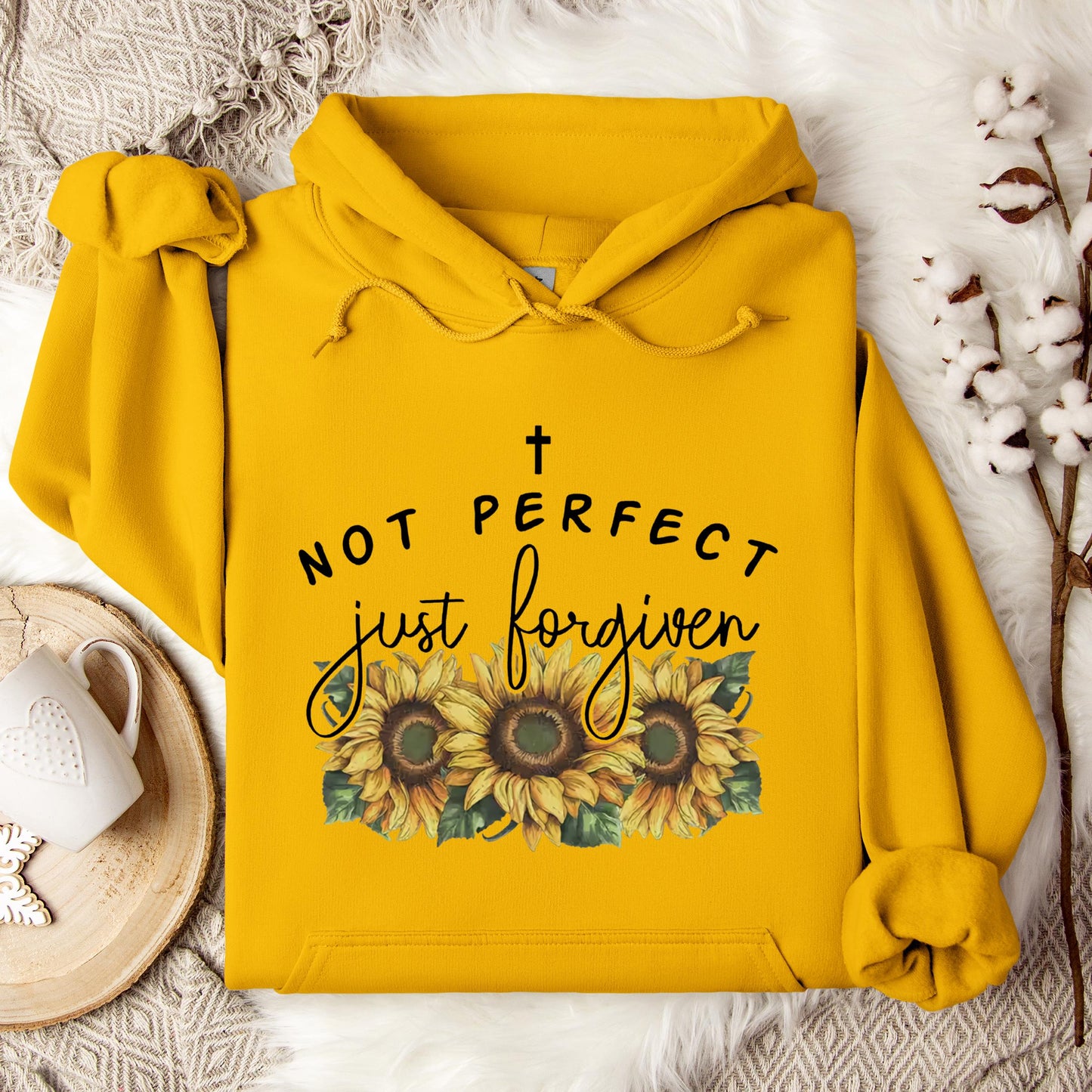 Not Perfect Just Forgiven Sunflower Hoodie