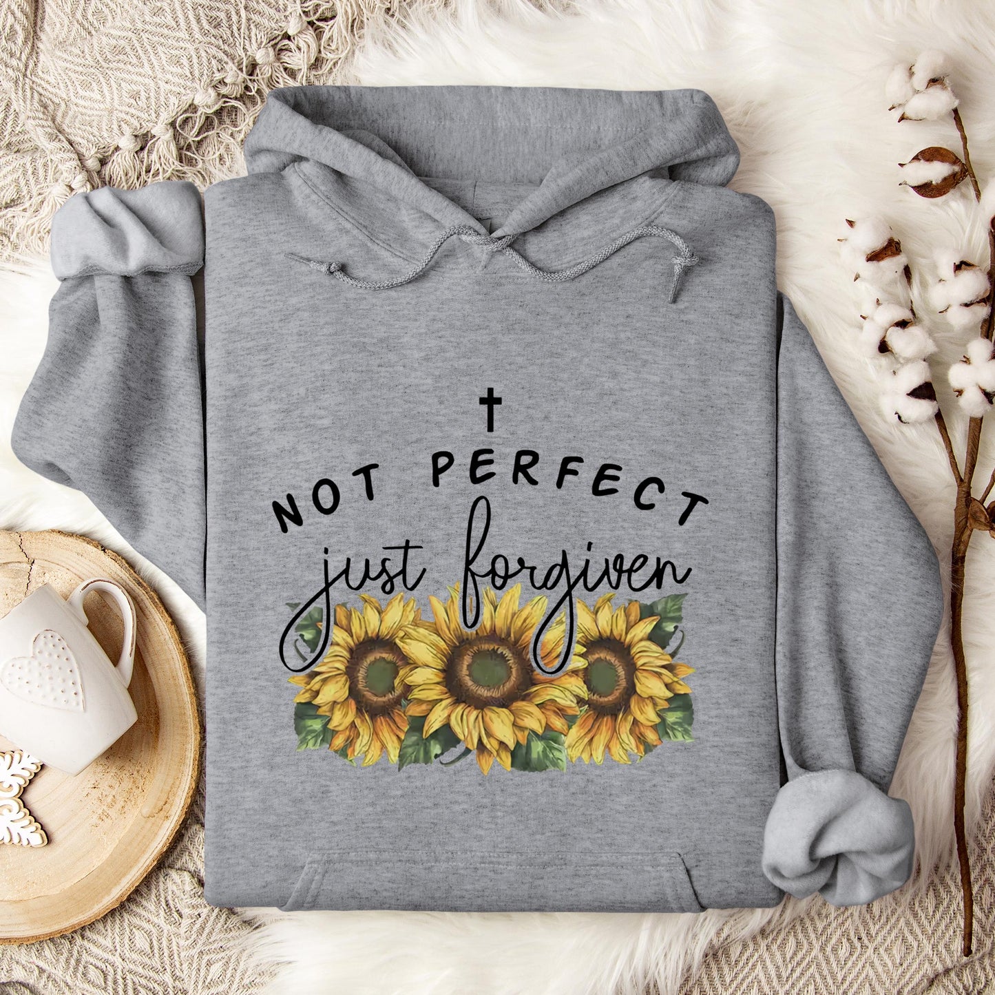 Not Perfect Just Forgiven Sunflower Hoodie