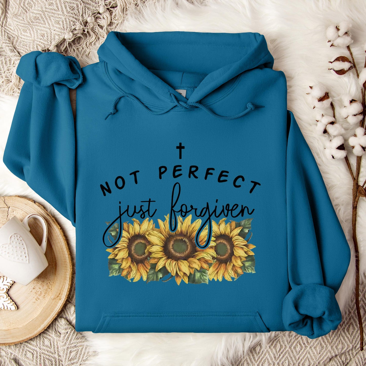 Not Perfect Just Forgiven Sunflower Hoodie
