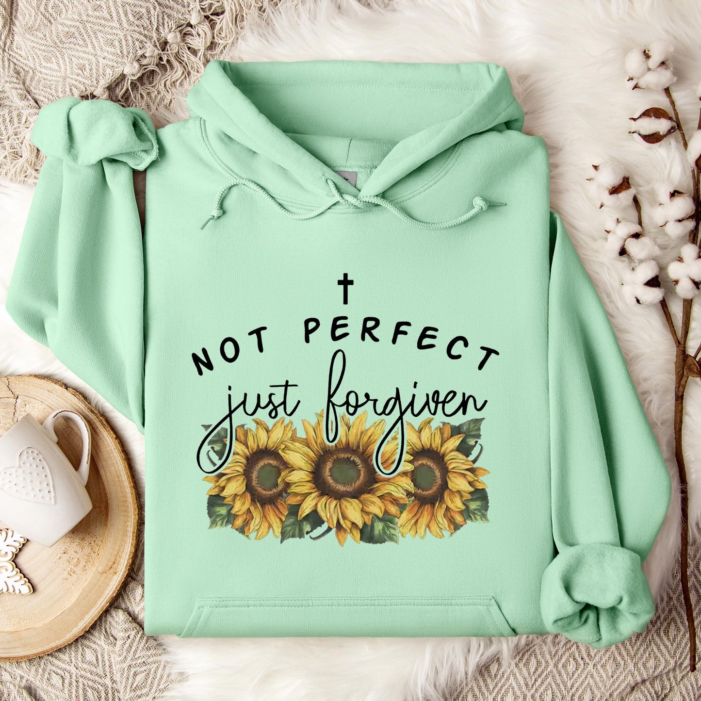 Not Perfect Just Forgiven Sunflower Hoodie