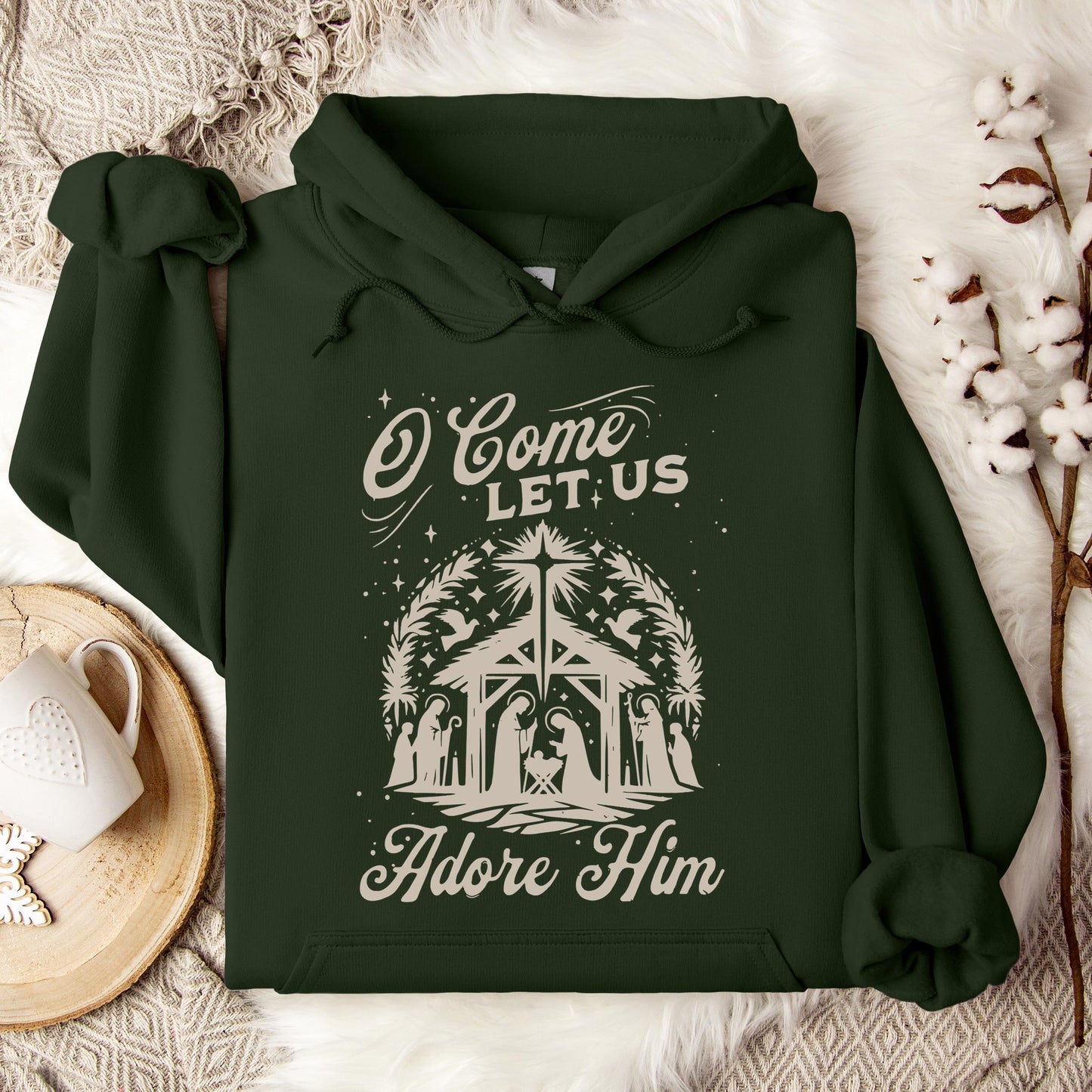 O Come Let Us Adore Him 02 Hoodie