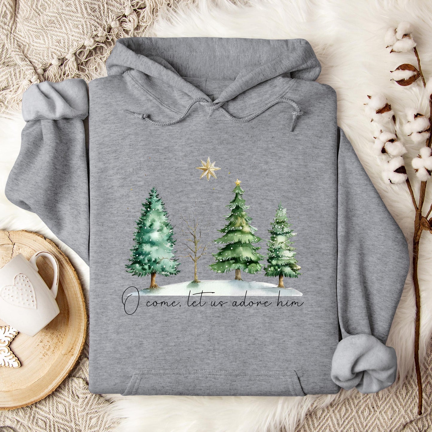 O Come Let Us Adore Him Hoodie