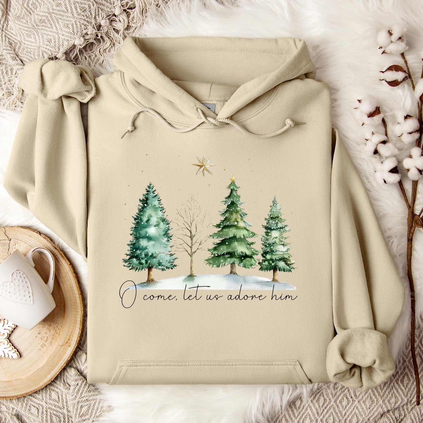 O Come Let Us Adore Him Hoodie
