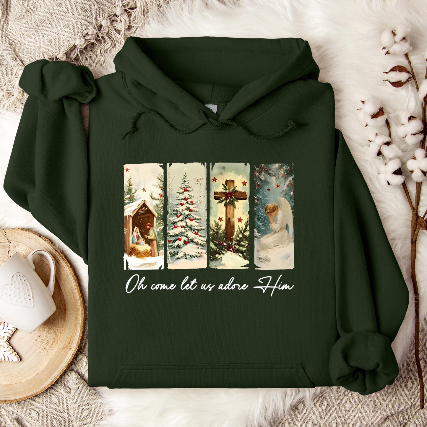 Oh Come Let Us Adore Him 02 Hoodie