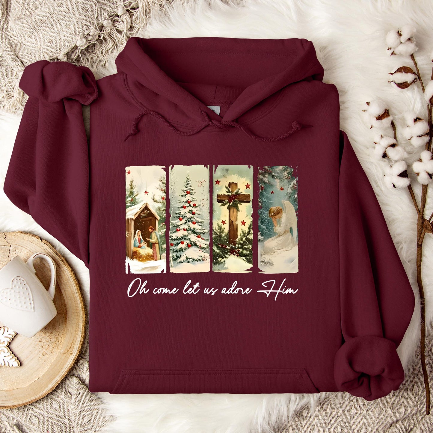 Oh Come Let Us Adore Him 02 Hoodie