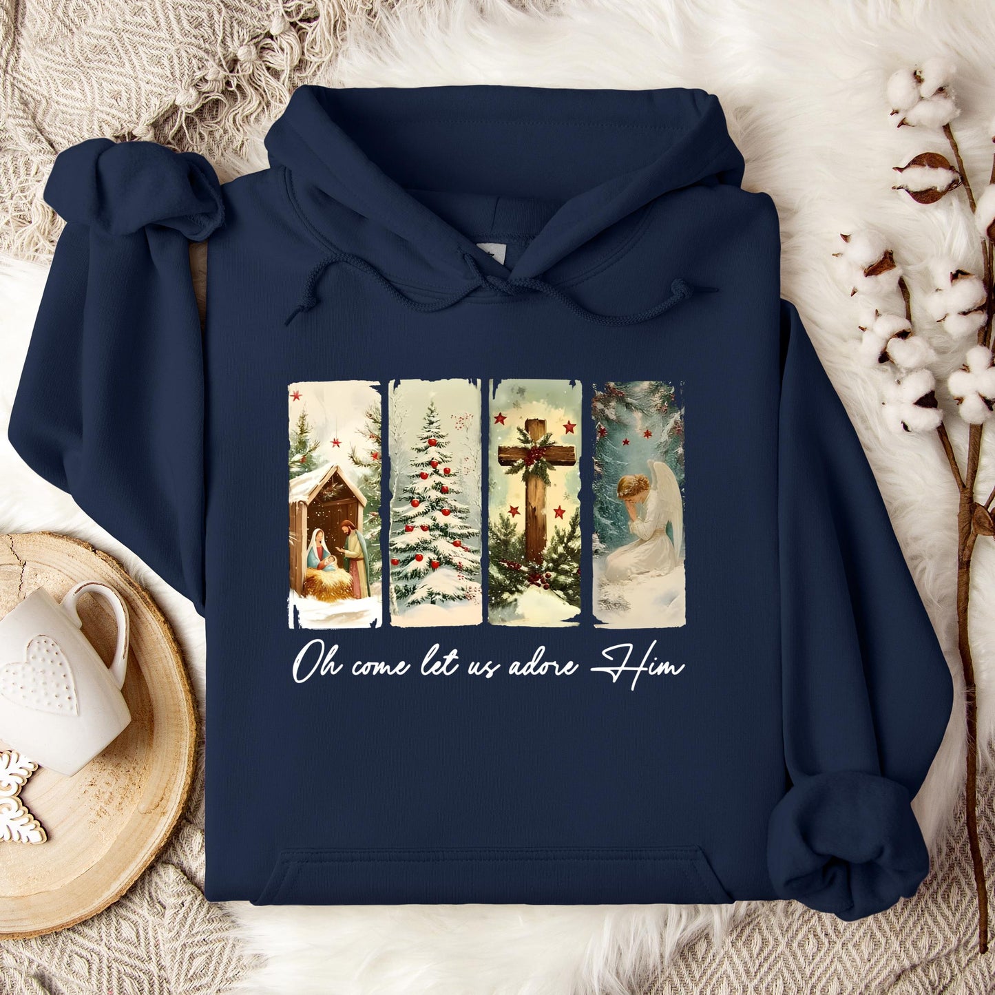 Oh Come Let Us Adore Him 02 Hoodie