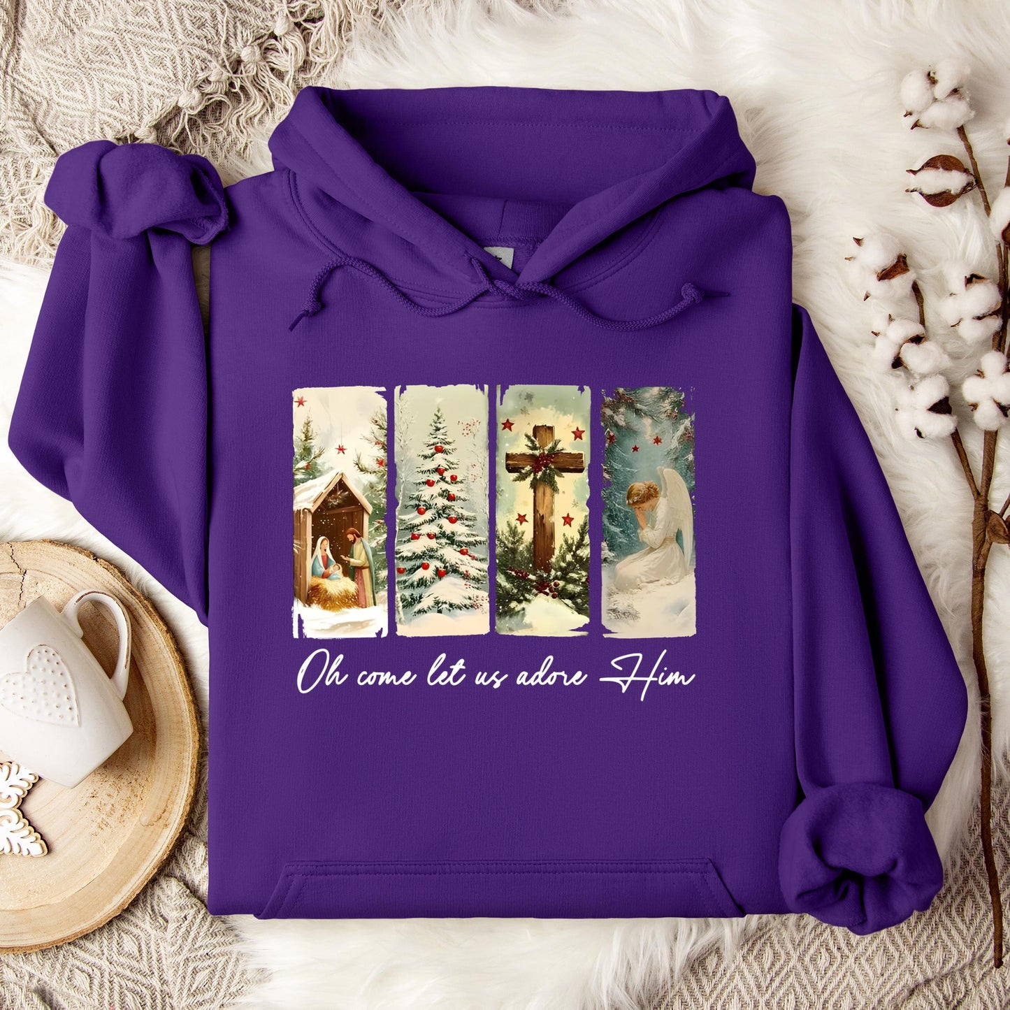 Oh Come Let Us Adore Him 02 Hoodie