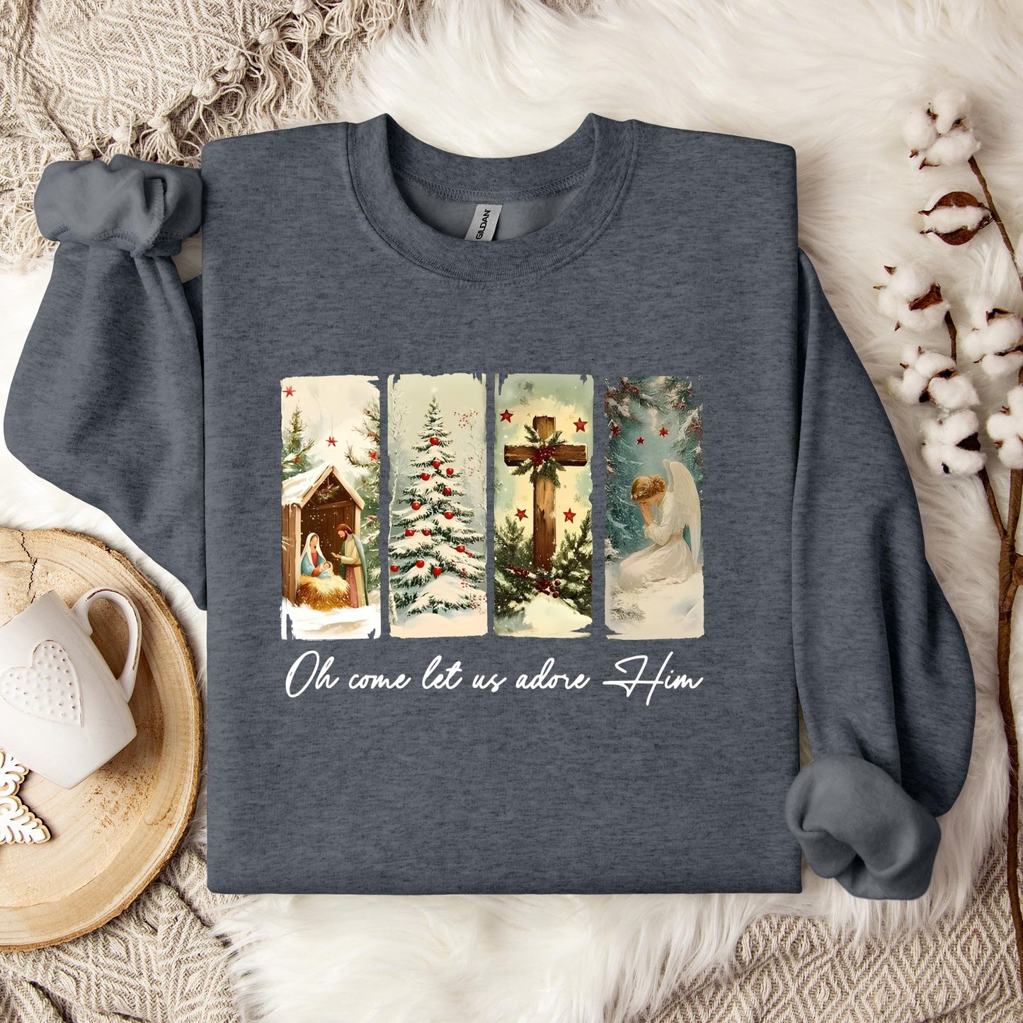 Oh Come Let Us Adore Him 02 Sweatshirt