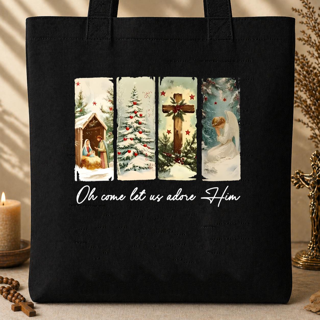 Oh Come Let Us Adore Him 02 Tote Bag