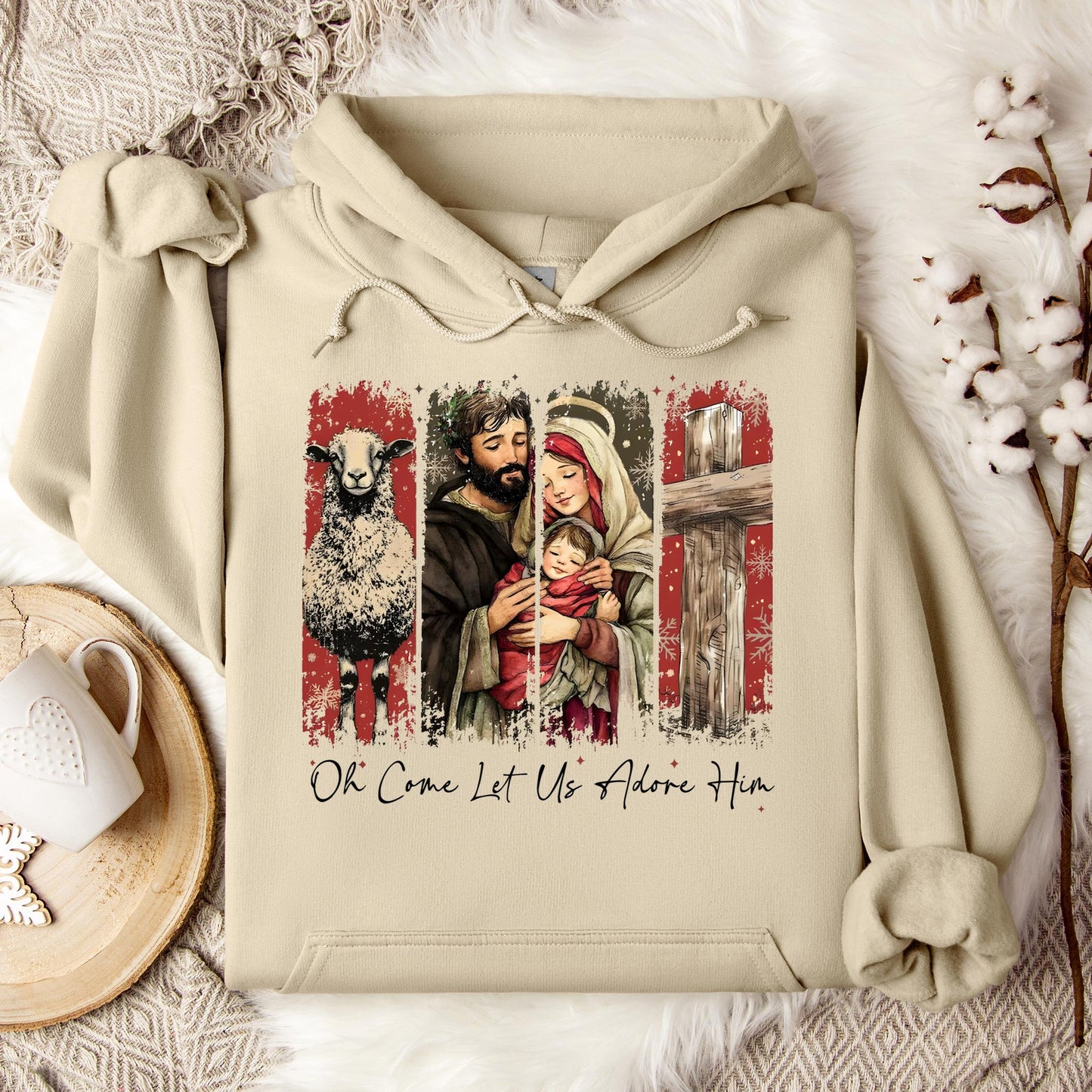 Oh Come Let Us Adore Him Hoodie
