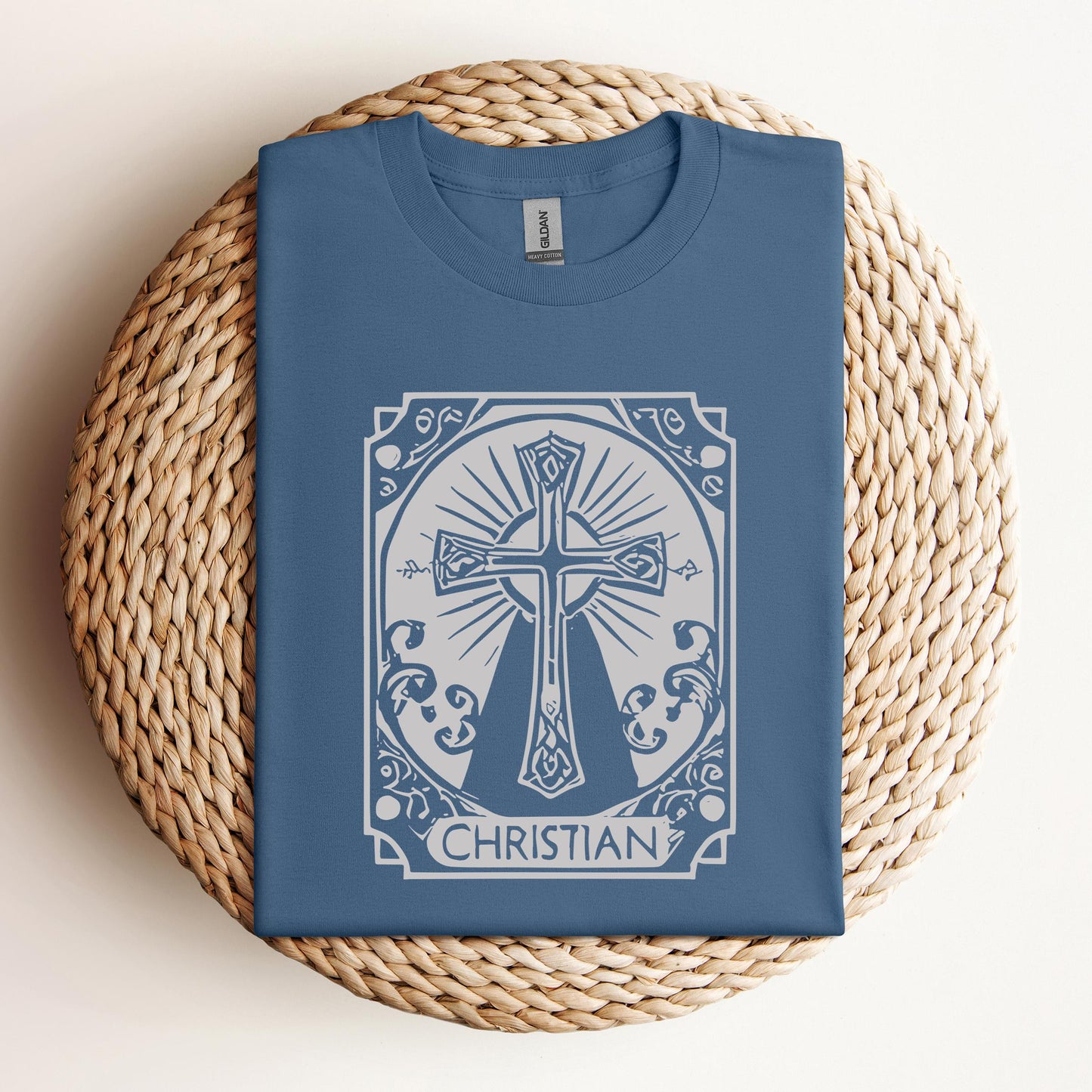 Ornate Silver Grey Cross Christian