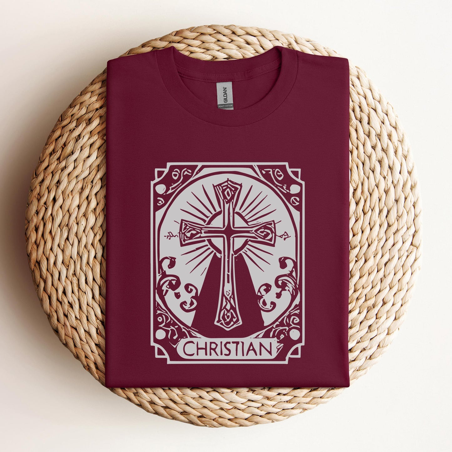 Ornate Silver Grey Cross Christian