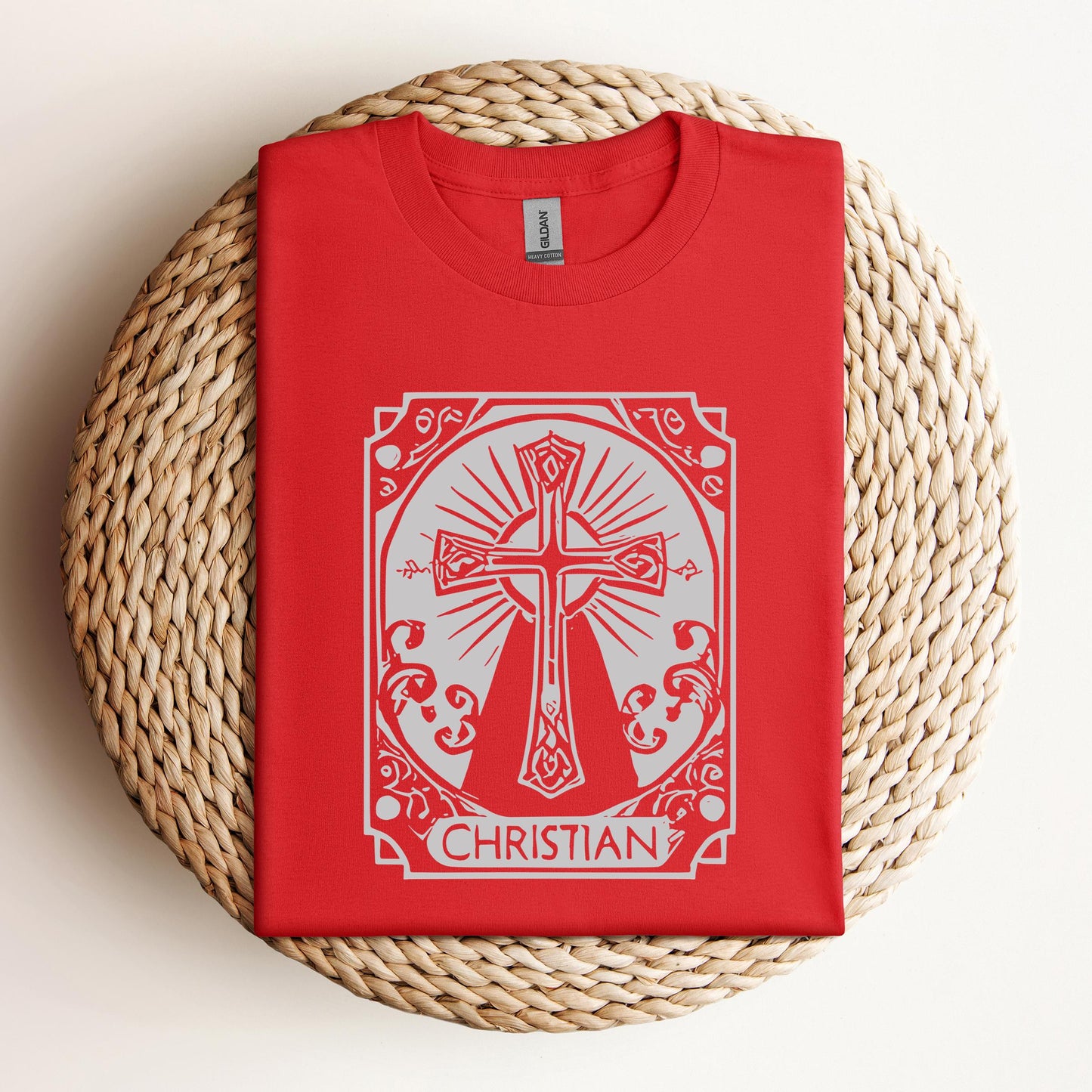 Ornate Silver Grey Cross Christian