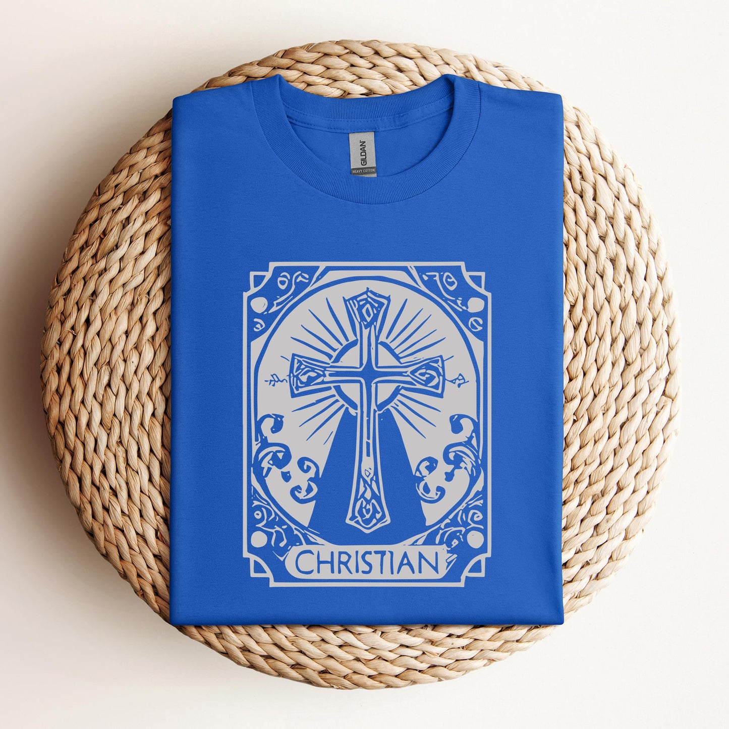Ornate Silver Grey Cross Christian