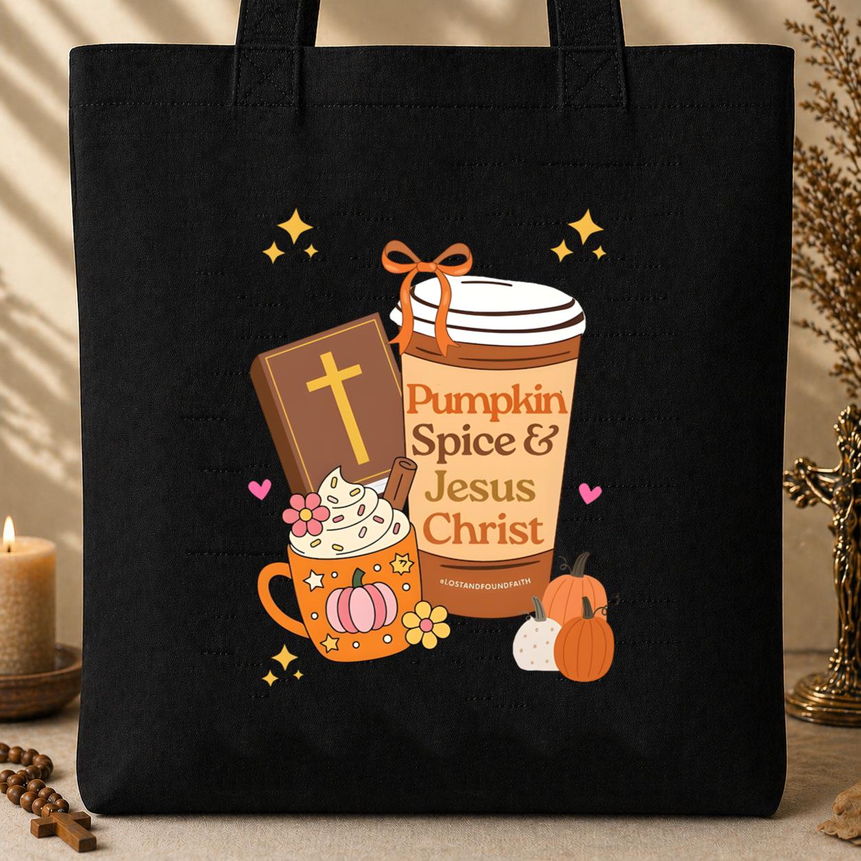 Pumpkin Spice & Jesus Christ 05 Tote Bag