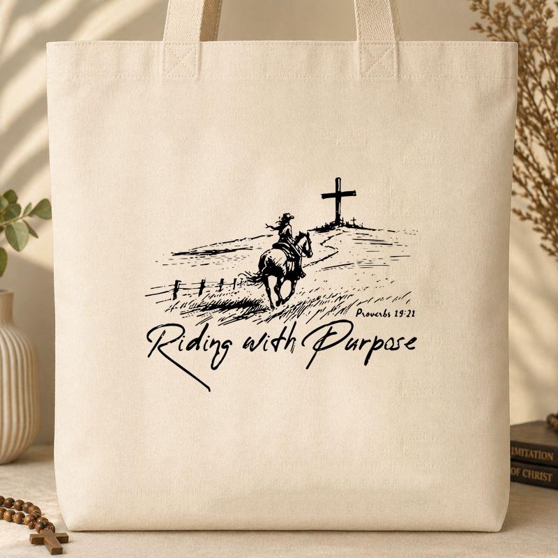 Riding With Purpose Proverbs 19.21 Tote Bag