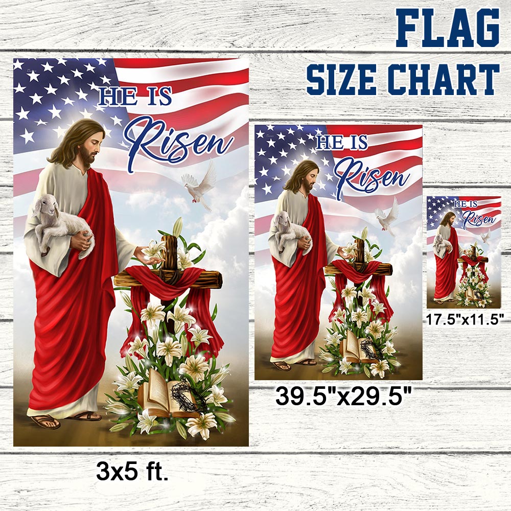 Easter Jesus He Is Risen American Flag
