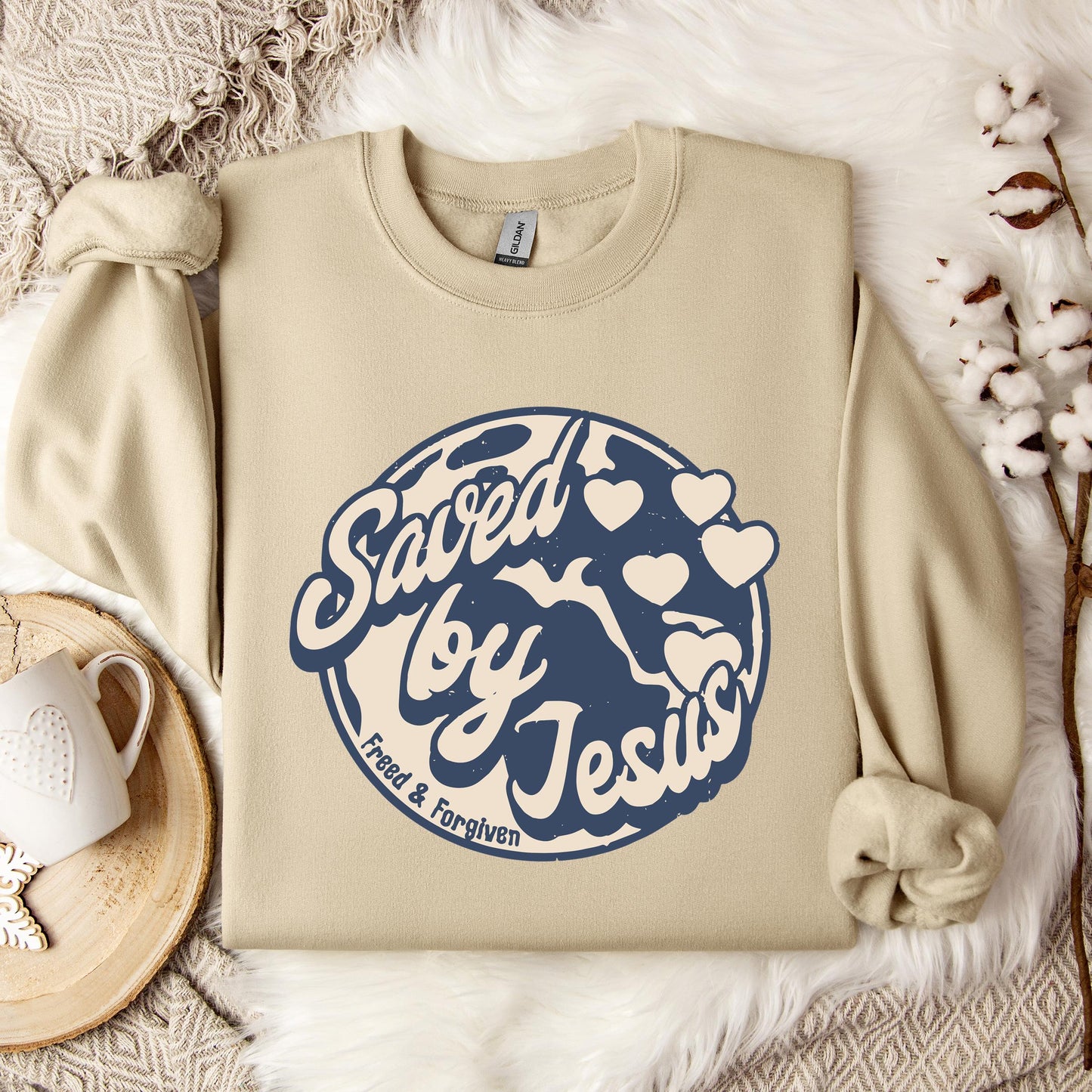 Saved By Jesus Freed And Forgiven Sweatshirt