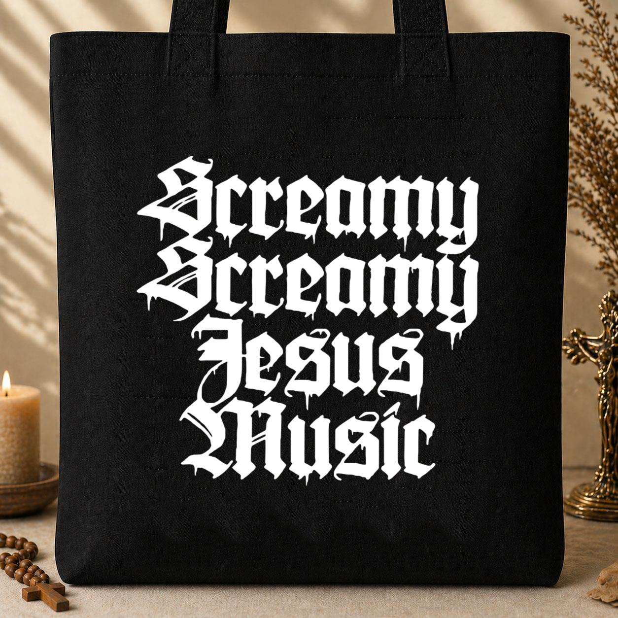 Screamy Jesus Music Tote Bag