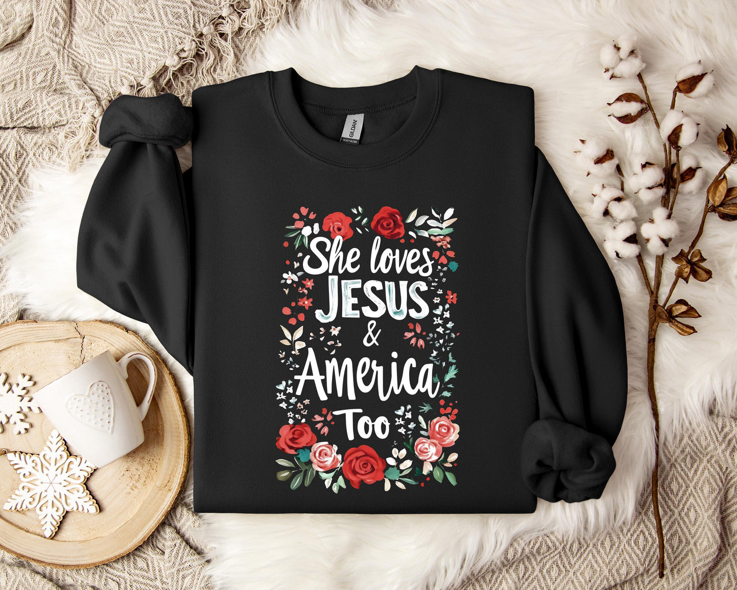 She Loves Jesus And America Too 01 Sweatshirt