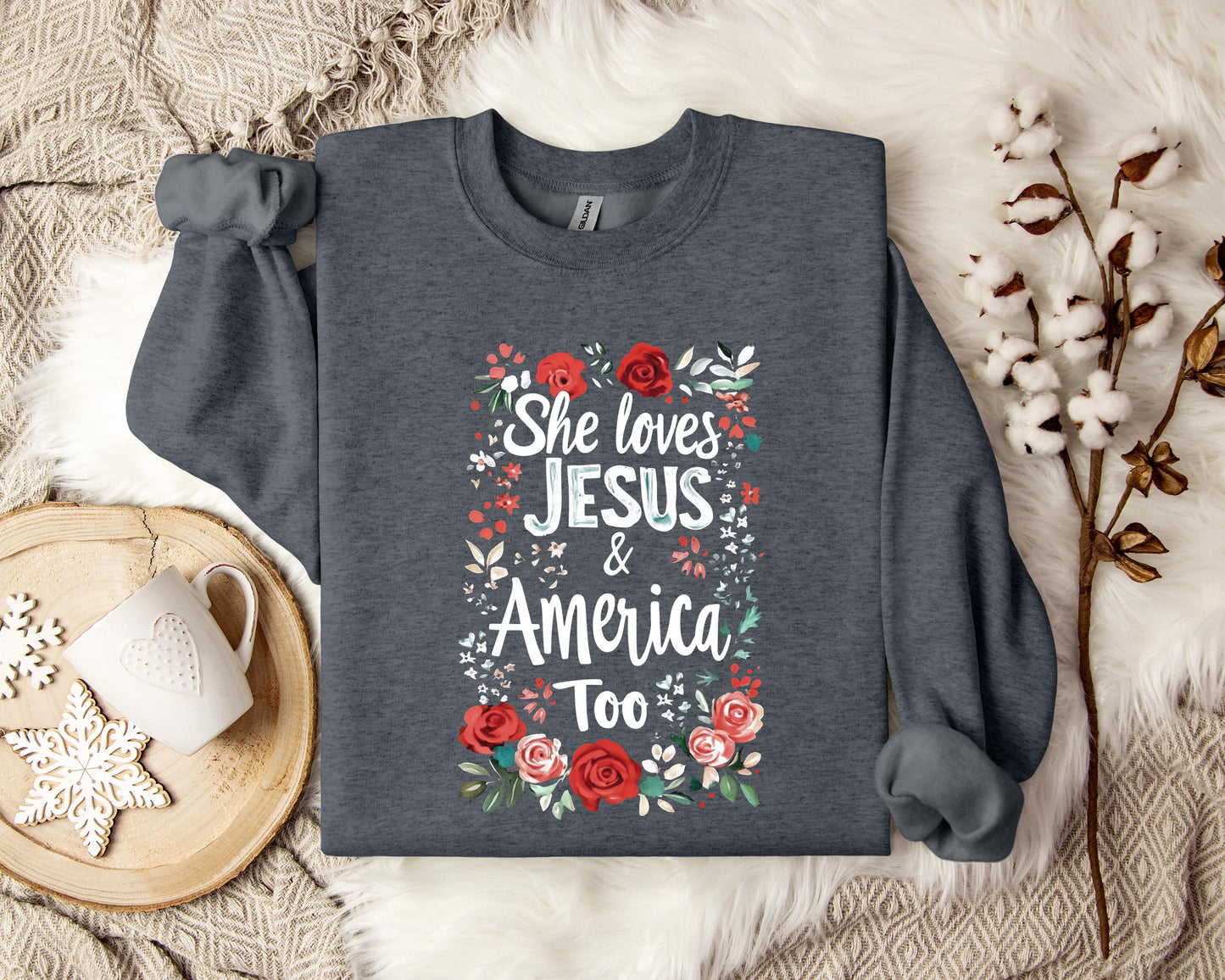 She Loves Jesus And America Too 01 Sweatshirt