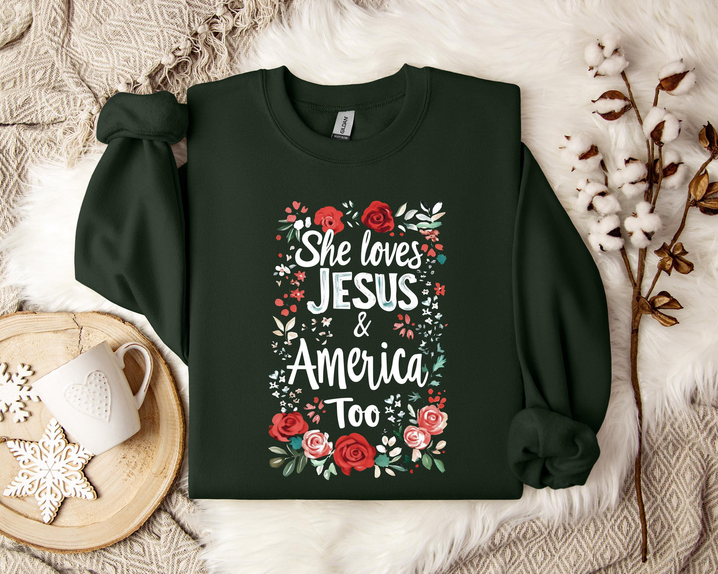 She Loves Jesus And America Too 01 Sweatshirt