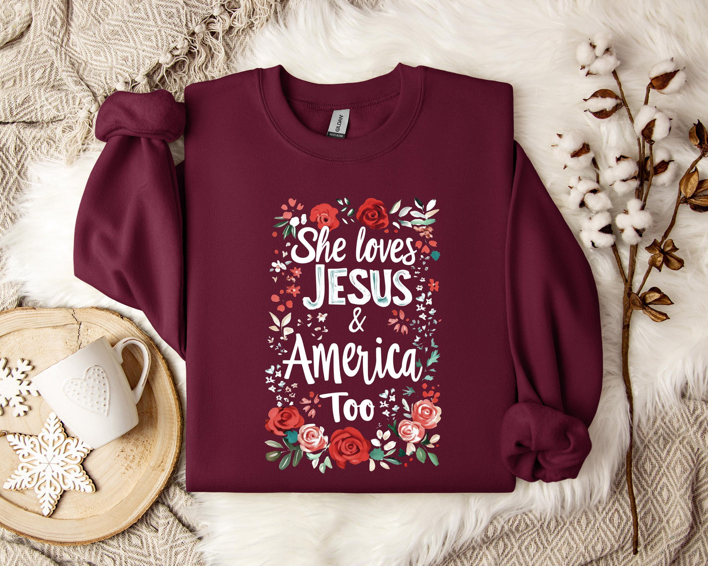 She Loves Jesus And America Too 01 Sweatshirt
